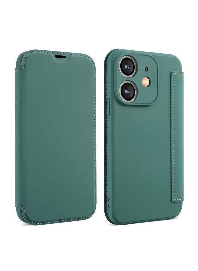 Zaboon Case For iPhone 12 Imitate Liquid Skin Feel Leather Phone Case with Card Slots - Image 1