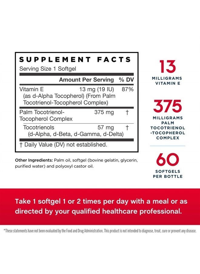 Toco-Sorb - 60 Softgels, Pack of 2 - Cardiovascular Health & Brain Function Support - High Absorption Formula - Mixed Tocotrienols & Vitamin E - 120 Total Servings