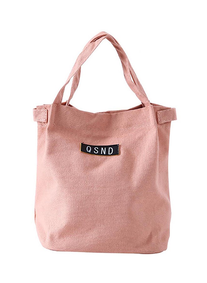 Portable Thermal Insulated Lunch Bag Peach 16 x 12 x 19centimeter