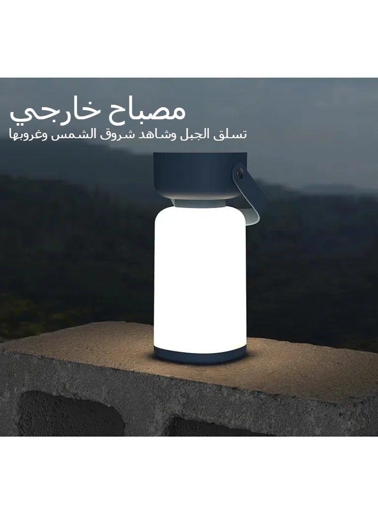 عام مصباح مكتبي محمول لاسلكي بسيط LED تعمل باللمس الإضاءة المحيطة في الهواء الطلق مصباح مكتبي التخييم ضوء الليل المنزلية (الأزرق) - Image 1