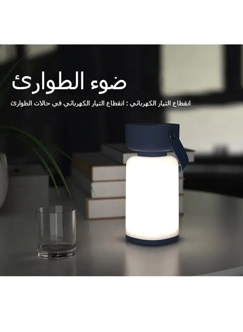 عام مصباح مكتبي محمول لاسلكي بسيط LED تعمل باللمس الإضاءة المحيطة في الهواء الطلق مصباح مكتبي التخييم ضوء الليل المنزلية (الأزرق) - Image 2