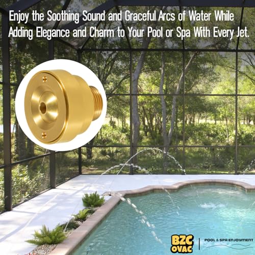 Bzcovac Brass Deck Jet Fountain Nozzle SingleHole Pool Spa Water Feature with Grounding Lug 1 Male Thread - Image 3