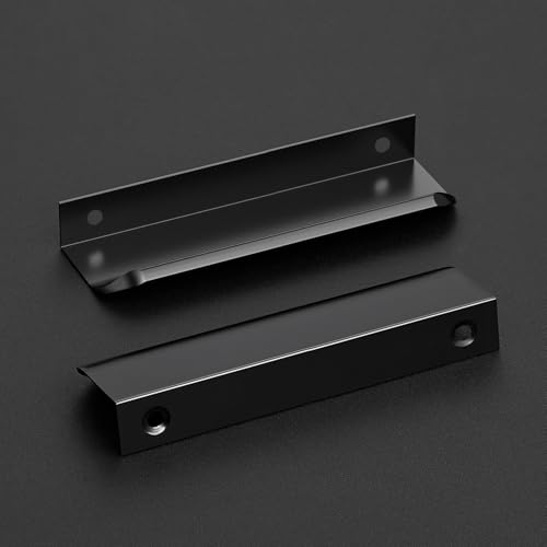 Ravinte Hardware 30 Pack Black Cabinet Handles 5 Inch 128mm Finger Edge Pulls 4 Inch Hole Center Finger Pulls for Cabinets - Image 3