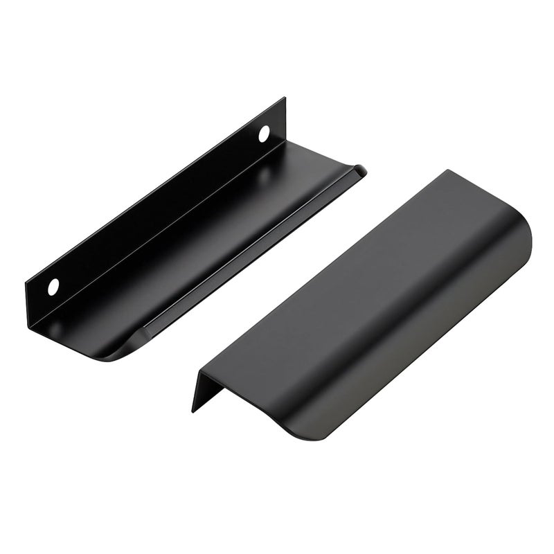Ravinte Hardware 30 Pack Black Cabinet Handles 5 Inch 128mm Finger Edge Pulls 4 Inch Hole Center Finger Pulls for Cabinets - Image 2