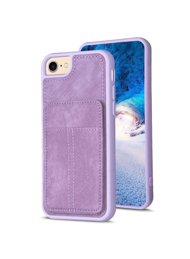 S-TOP Case For iPhone SE 2022 / 2020 / 8 / 7 / 6 BF28 Frosted Card Bag Phone Case with Holder - Image 1