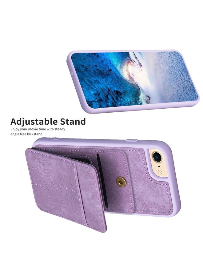 S-TOP Case For iPhone SE 2022 / 2020 / 8 / 7 / 6 BF28 Frosted Card Bag Phone Case with Holder - Image 5