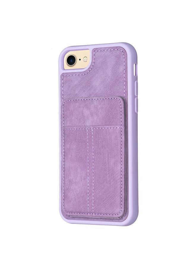 S-TOP Case For iPhone SE 2022 / 2020 / 8 / 7 / 6 BF28 Frosted Card Bag Phone Case with Holder - Image 2