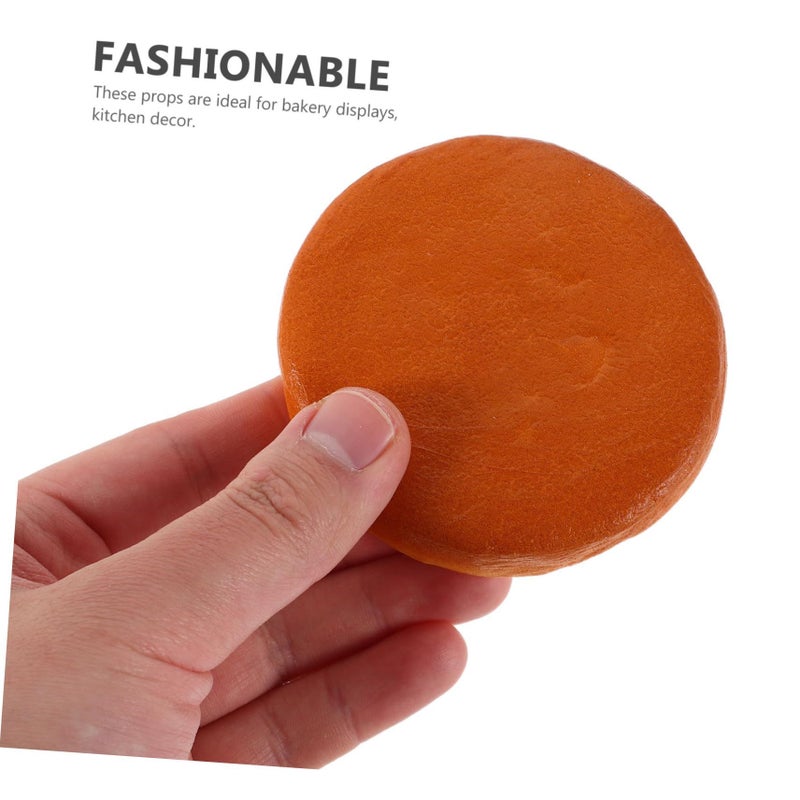 5pcs Realistic Hamburger Bread Slice Model Simulated Food Display Props For Kitchen Decor Photography Cake Ornament - Image 5