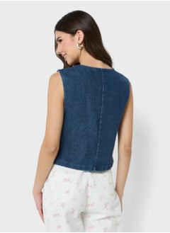 Ginger Denim Button Down Vest  - Image 2