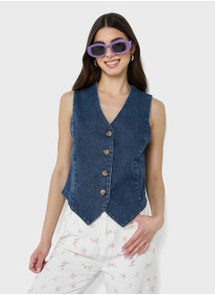 Ginger Denim Button Down Vest  - Image 1