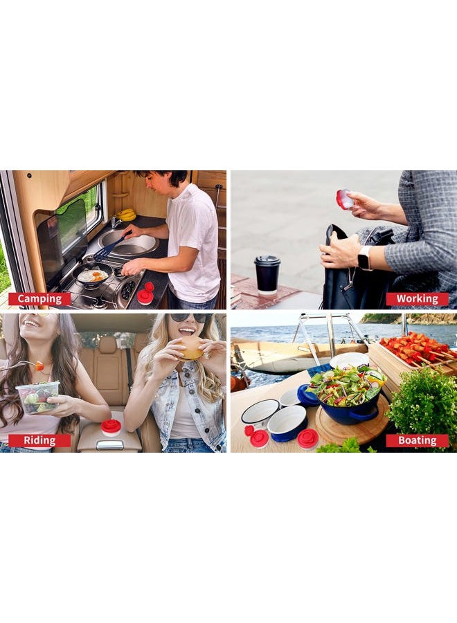 Signoraware Salt and Pepper Shakers Moisture Proof Set of 2 Small Mini Salt Shaker to go Camping Picnic Outdoors Kitchen Lunch Boxes Travel Spice Set Clear with Red Covers Plastic Airtight Spice Jar Dispenser - Image 2