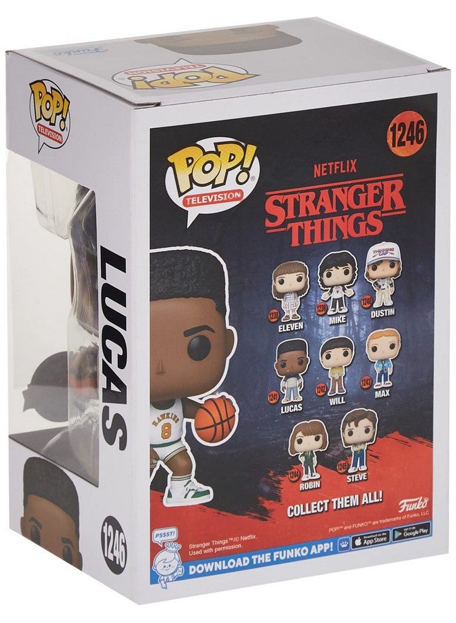 Funko Pop Tv: Stranger Things Season 4 Lucas In Basketball Uniform Walmart Exclusive Bundled With A Byron'S Attic Pop Protector - Image 5