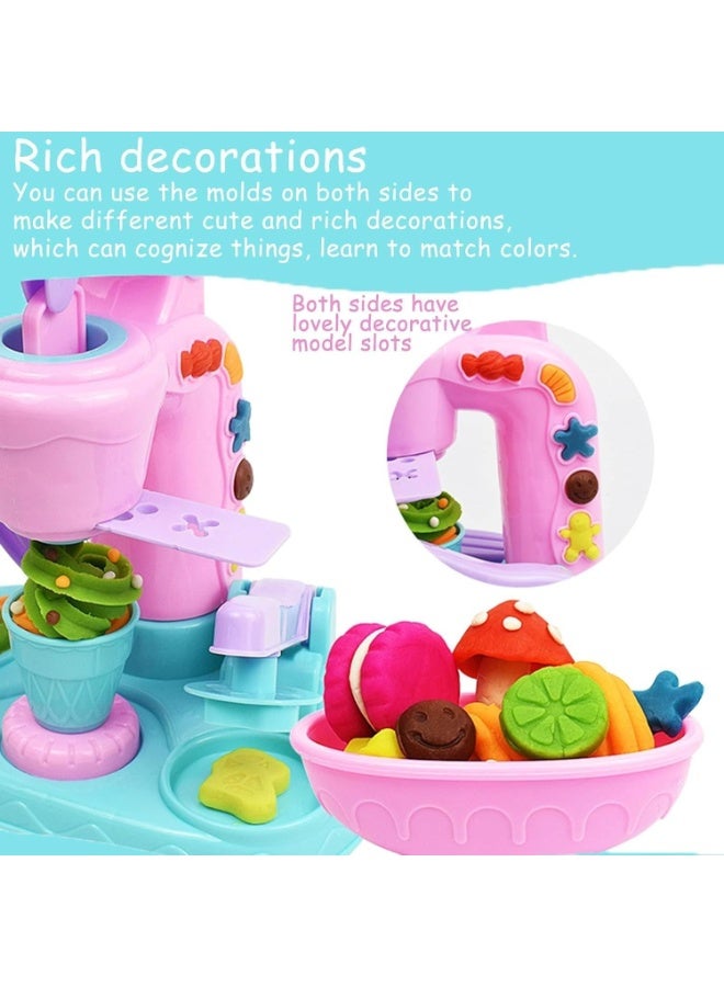 Playdough Sets for Kids, 26 PCS Ice Cream Maker Machine Color Dough Set with 12 Cans Dough, Kids Arts & Crafts - Image 4