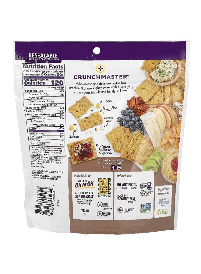 Crunchmaster Crunchmaster, Multi-Grain, Crunchy Baked Rice Crackers, Sea Salt, 4 oz (113 g)  - Image 2