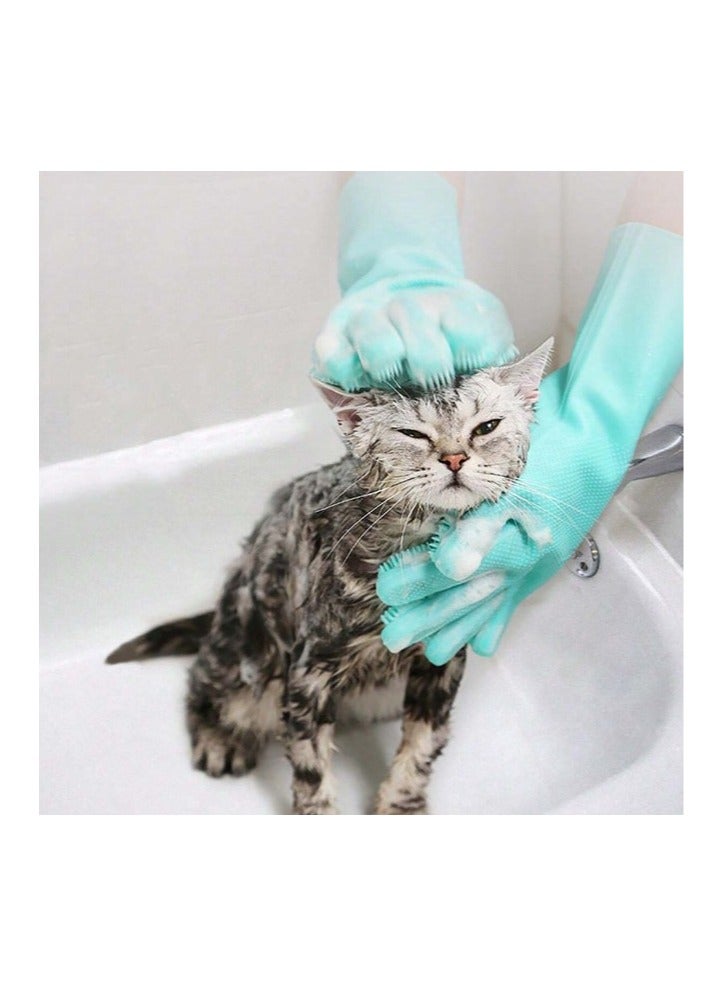 Pet Dog Cat Grooming Glove Gentle Brush Glove Efficient Pet Hair Remover Mitt Massage Tool - Image 2