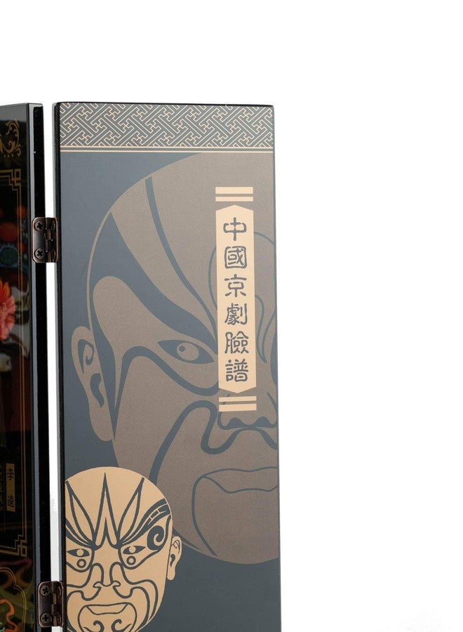 TJ Global MINI 9.5 INCH Tall 6-Panel Traditional Chinese Art for Home Decoration - Decorative Lacquerware, Home Decor, Lacquer, Oriental, Mini Divider (Opera Masks) - Image 5