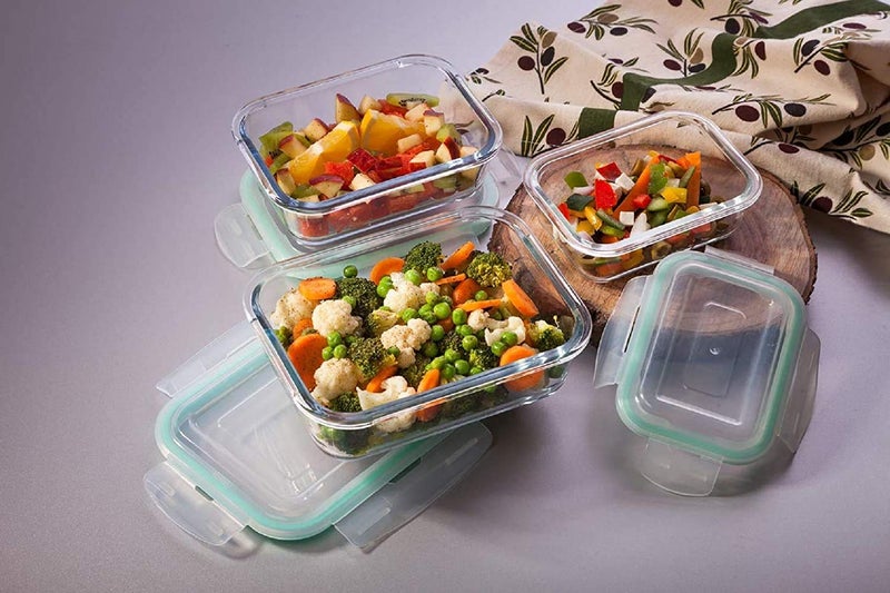 Borosilicate Bakeware Safe Glass Container Rectangular, Air Tight Silicone Lock Lid,Oven Safe Microwave Safe,(370ml, 640ml, 1040ml), Set of 3 - Image 3