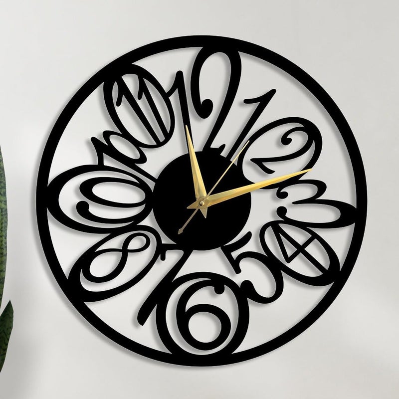 Reyox Material Metal Wall Clock Big Size Wall Clock Modern Clocks for Living Room Stylish Wall Clocks for Home Antique Big Size Modern Wall Watch for Home DecorBlack40 cm DA68