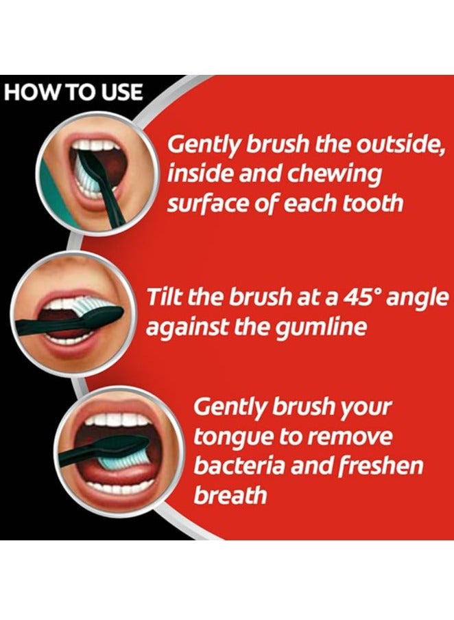 كولجيت فرشاة أسنان يدوية رفيعة ناعمة من الفحم بشعيرات سوداء ناعمة من كولجيت للبالغين، 8 قطع (اشتر 4 واحصل على 4)، شعيرات ناعمة لتنظيف عميق لطيف - Image 4