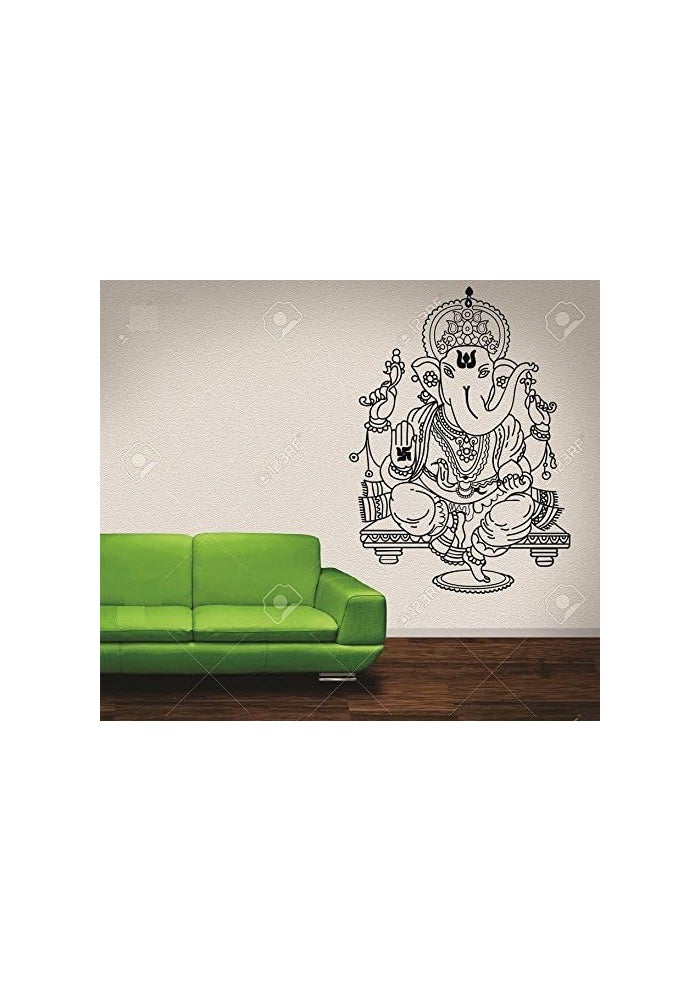 Asmi Collections Black Ganesha Wall Sticker - Image 1