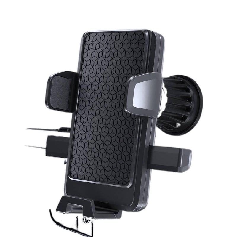 GLX Black Car Phone Holder with Handlebar Riding Mount and Secure Grip for Riding and Navigation for Universal Fit - Image 2