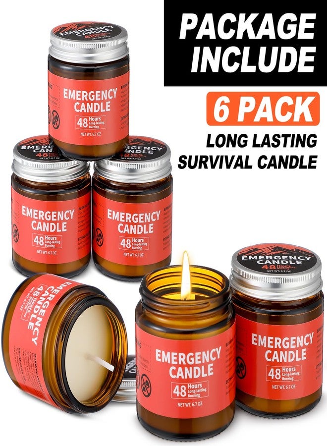 Chuarry 6 Pack Emergency Candles for Power Outage 48 Hours Long Burning Survival Candles Soy Wax for Emergency Winter Storm Camp Essentials - Image 2