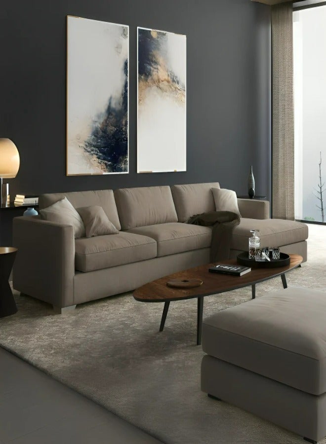 HODGE Corner sofa, size 300x180, grey color, made of durable Swedish wood and Super Soft fabric, Safa Al Madinah - Image 1
