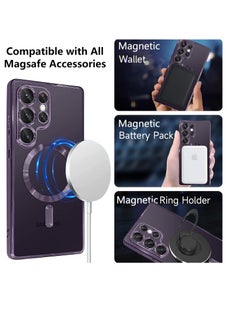 Case Magnetic Clear Slim Case for Women Men Full Camera Protector Anti-Yellowing Shockproof Compatible with MagSafe Cover Designed for Samsung Galaxy S25 Ultra Purple - pzsku/ZAAF13058C619E581AF89Z/45/_/1740068380/150709c7-1441-4283-b056-6fe9f3316e34