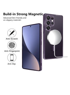 Case Magnetic Clear Slim Case for Women Men Full Camera Protector Anti-Yellowing Shockproof Compatible with MagSafe Cover Designed for Samsung Galaxy S25 Ultra Purple - pzsku/ZAAF13058C619E581AF89Z/45/_/1740068381/a371052a-789c-4977-88c4-01b2d65002e3