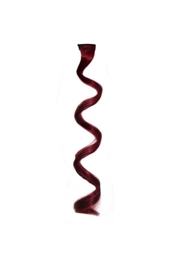 Rapidsflow Curly Colored Hair Streak/Hair Extensions For Women And Girls Real Hair For Highlighting Set Of 6Pc (Curly Maroon) - Image 4