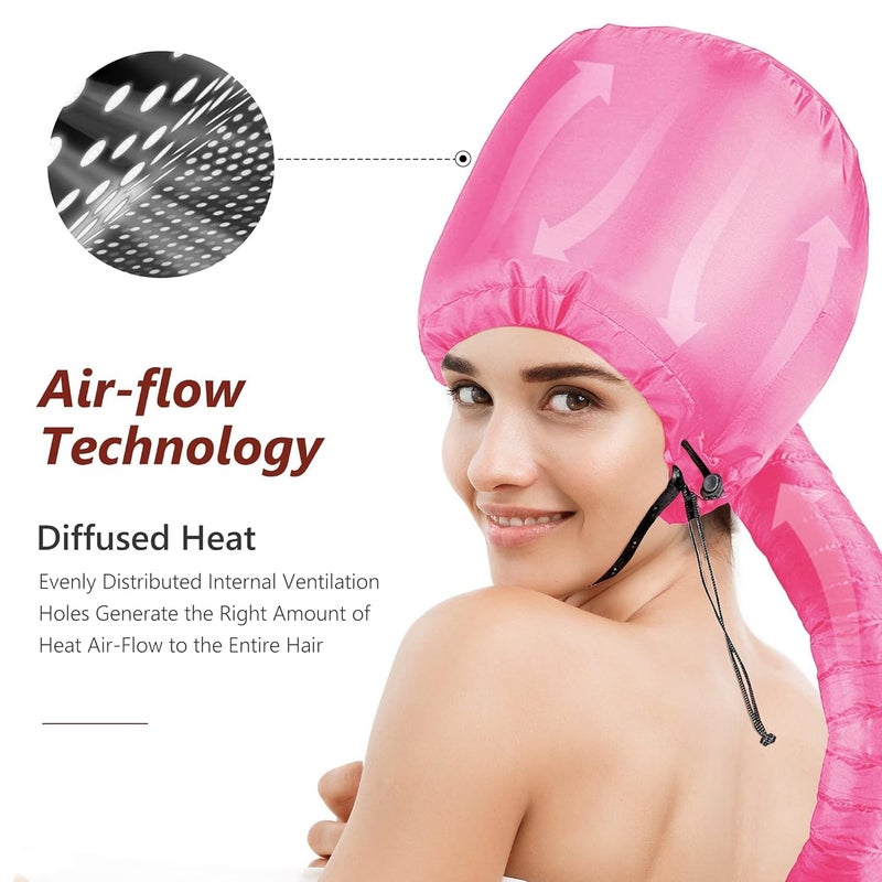 PRITASHA Safety Portable Hair Dryer Bonnet Attachment for Hair Styling Deep Pink - Image 3