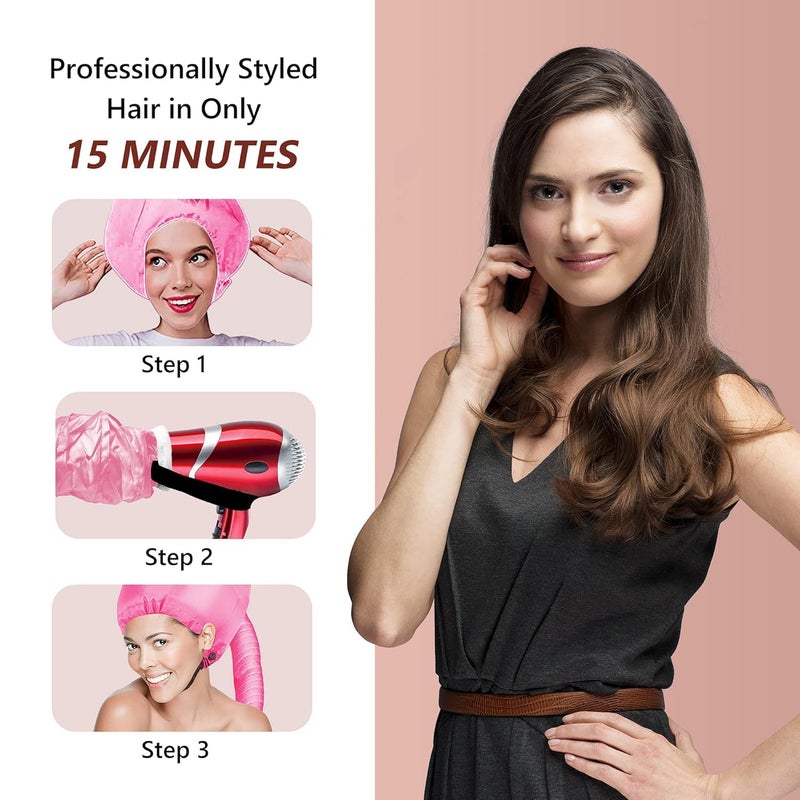 PRITASHA Safety Portable Hair Dryer Bonnet Attachment for Hair Styling Deep Pink - Image 5