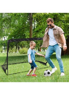 XiuWoo Portable Training Goals,120x90 cm Pop Up Soccer Net for Backyard,Set of 2 With Carry Bag,soccer ball,inflation pump,8 cones and 8 U shaped nails  - Image 3