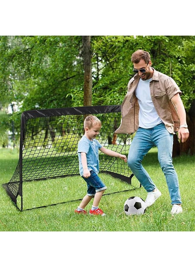 XiuWoo Portable Training Goals,120x90 cm Pop Up Soccer Net for Backyard,Set of 2 With Carry Bag,soccer ball,inflation pump,8 cones and 8 U shaped nails - Image 3