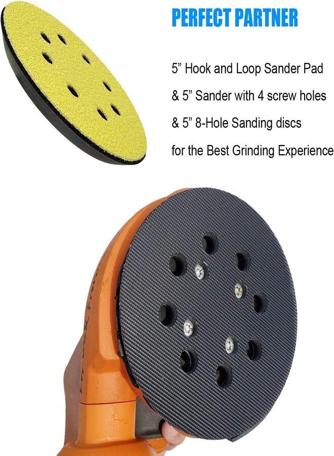 Tockrop 2 Pack 5 Inch 8 Hole Hook and Loop Sander Pad for Ridgid R2600, R2601 5" Random Orbit Sanders - Replacement Backing Sanding Pad for Pad Part Number 300527002 - Image 4