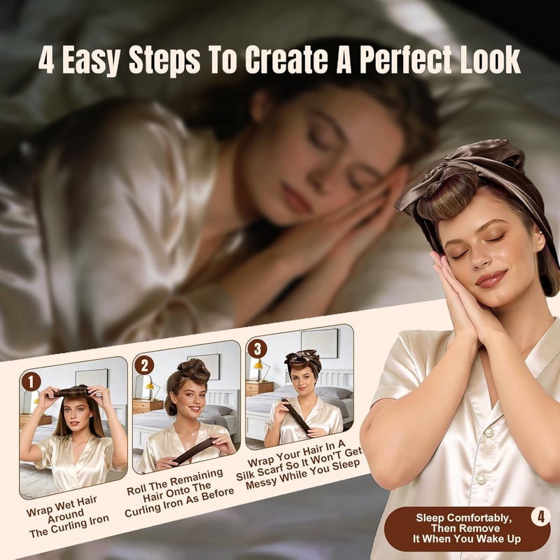 ã€5Pcsã€‘ Heatless Hair Curler Overnight Curls with Satin Scarf No Heat Curling Blowout Rod to Sleep In Hair Rollers - Image 3