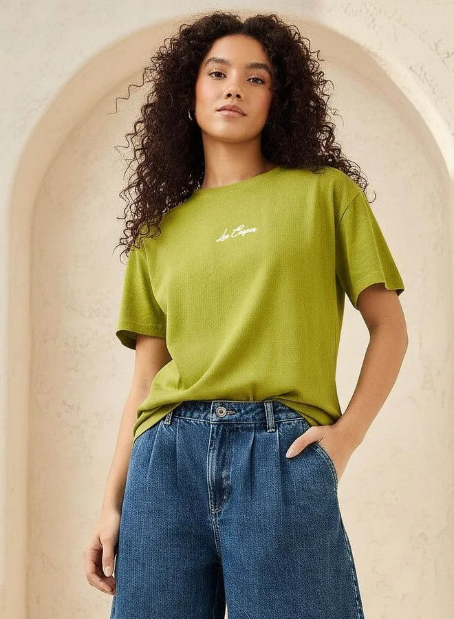 Lee Cooper Lee Cooper Regular Fit Cotton T-shirt with Embroidered Patch