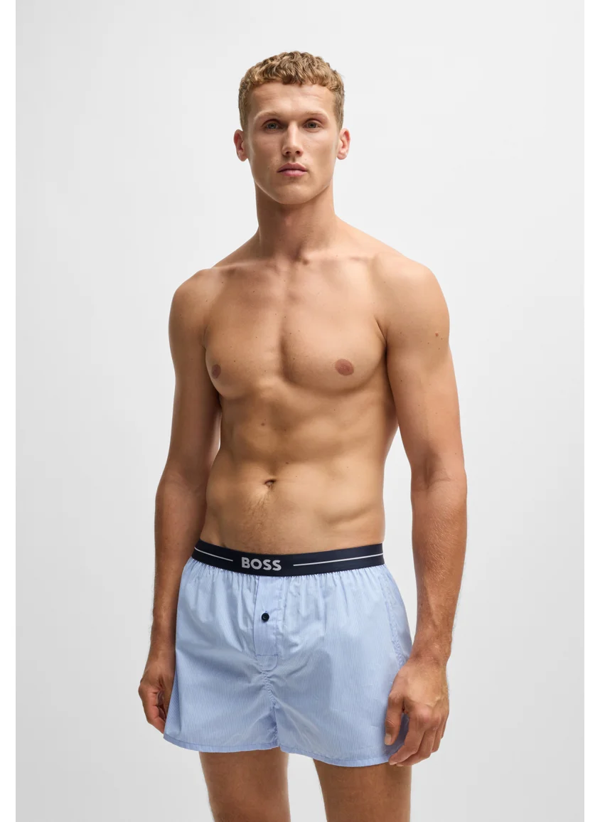 BOSS Two-pack of cotton pyjama shorts with logo waistbands