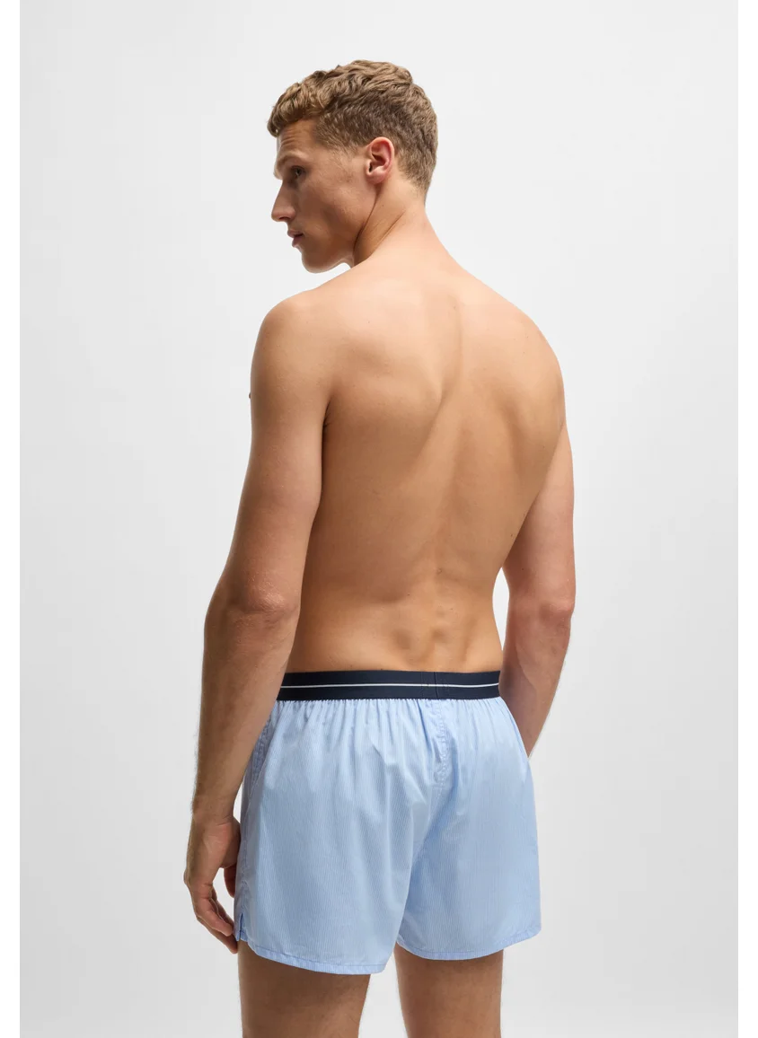 BOSS Two-pack of cotton pyjama shorts with logo waistbands