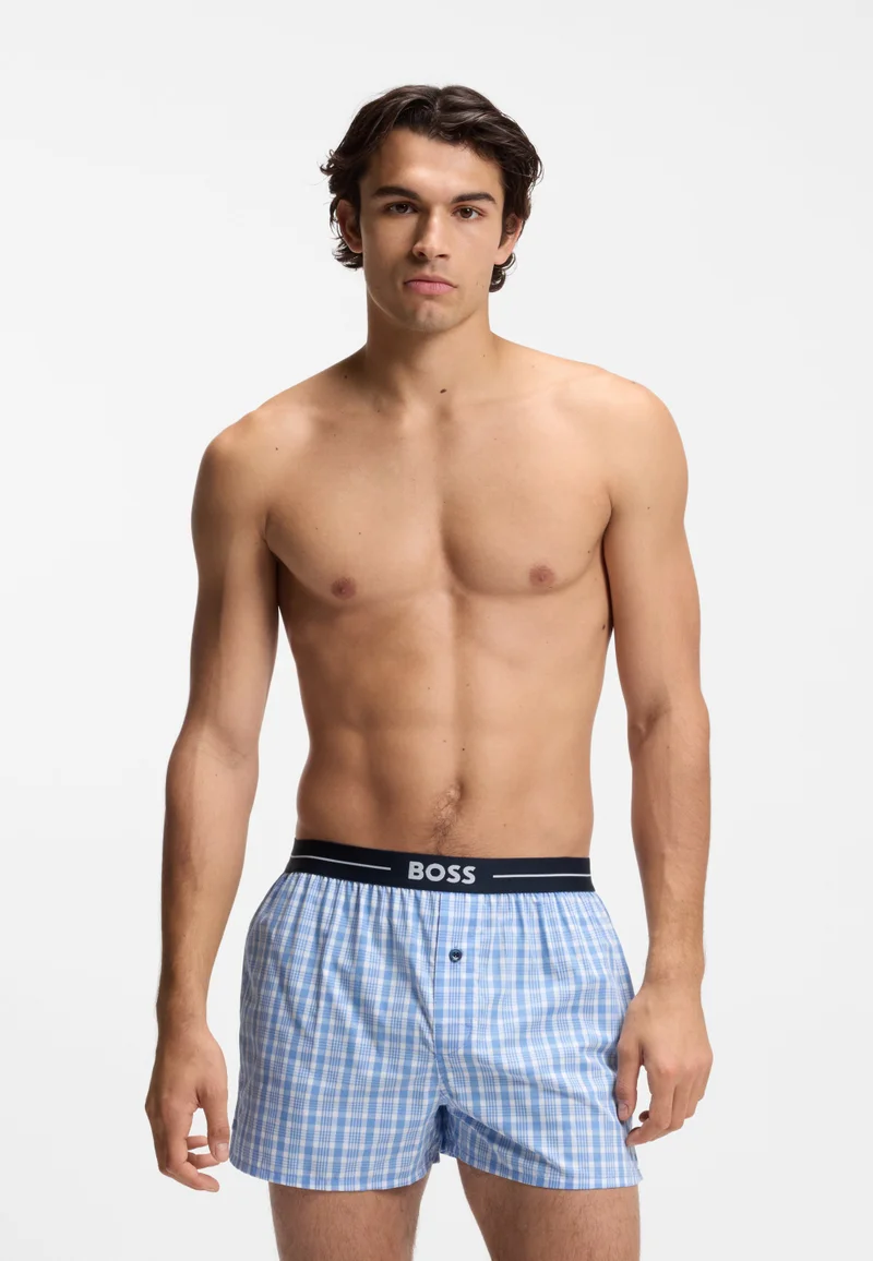 بوس شورت بيجاما قطن عبوتين بخصر بشعار