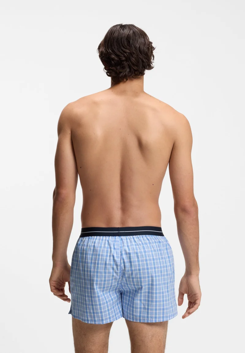 BOSS Open Blue Two-pack of cotton pyjama shorts with logo waistbands for Men | Best Price UAE
