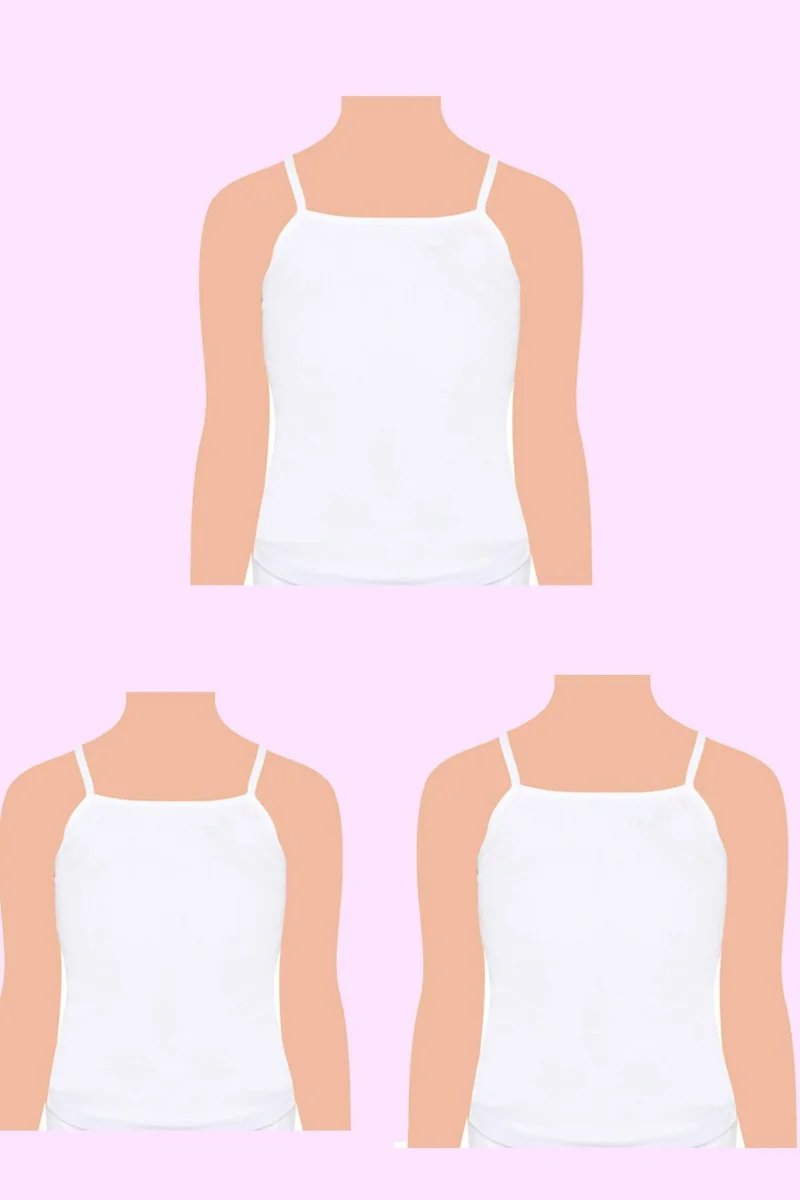 بيليفانتي كولكشن Girl's Cotton Combed Thread Strap Undershirt, Pack of 6 White
