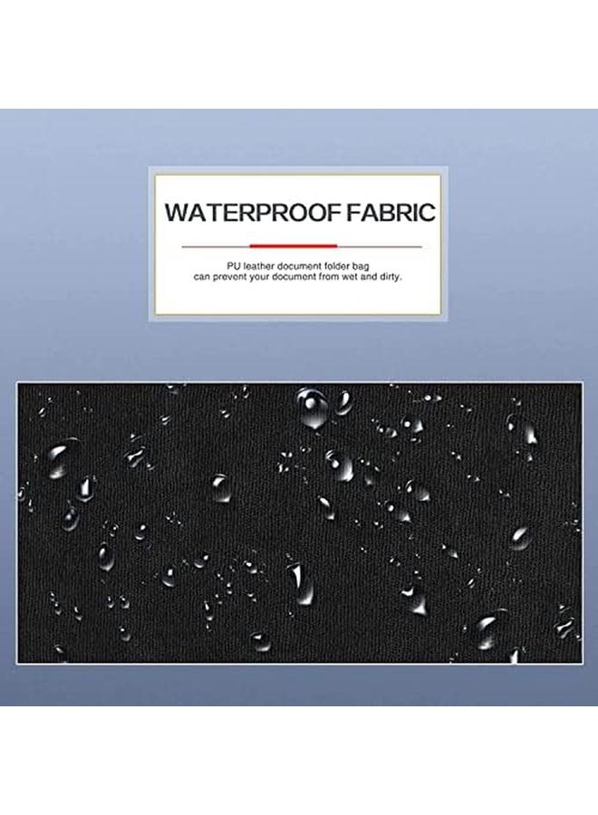 Excefore A4 Envelope File Holder Waterproof Document Bag Lightweight Pu Leather Multifunction Portfolio Document File Folder File Organizer Storage Case For Paper Document Tablet Case 2Pcs Black - Image 4