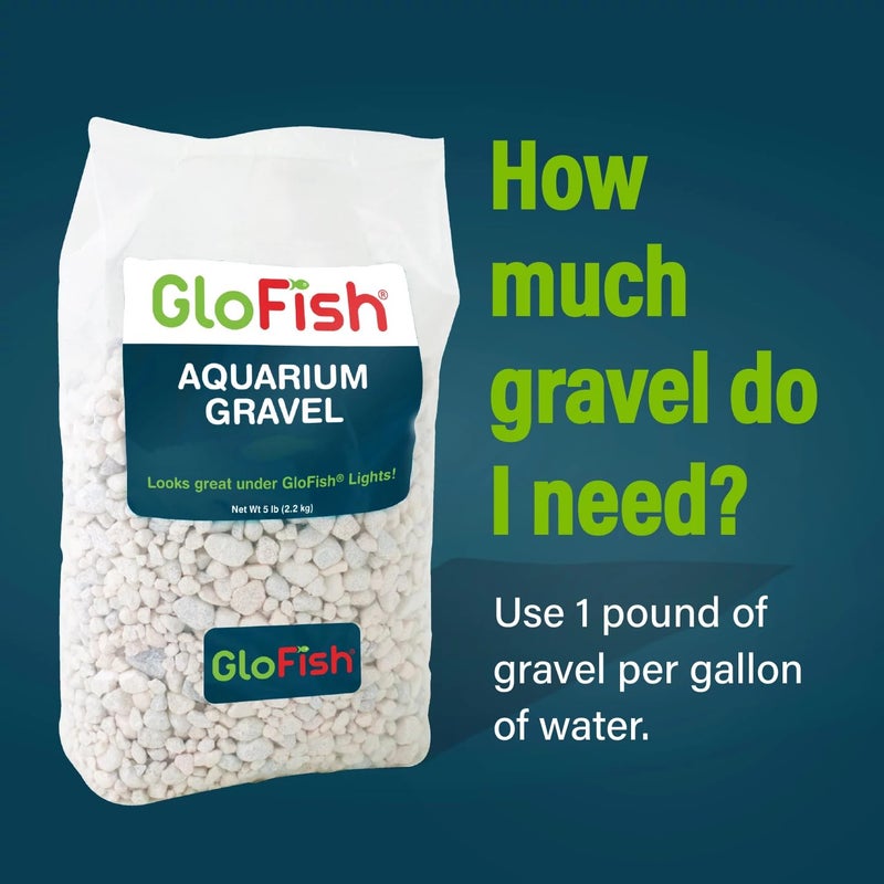 GloFish aquarium Gravel 5 Pounds, White, Complements GloFish Tanks (29022) - Image 3