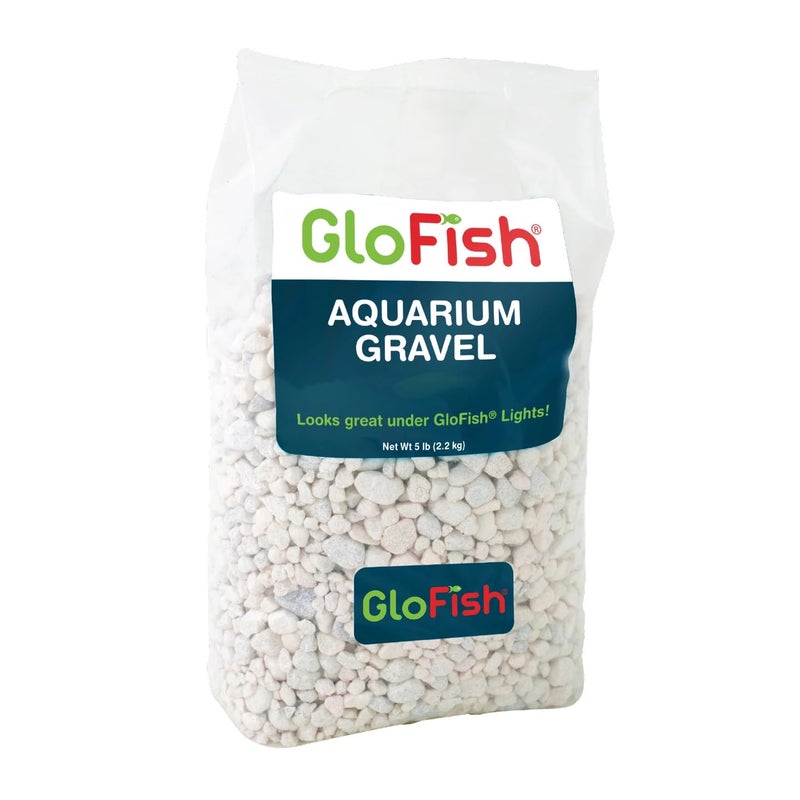 GloFish aquarium Gravel 5 Pounds, White, Complements GloFish Tanks (29022) - Image 1