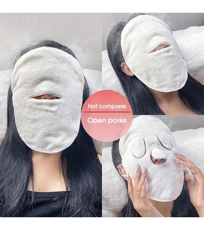 منشفة وجه ساخنة وباردة، لفافة وجه ناعمة للعناية بالتنظيف والعينين وخط الفك، بتصميم فتحة واحدة، ملحق للعناية بالبشرة للاستخدام في السبا والمنزل والسفر. - Image 3