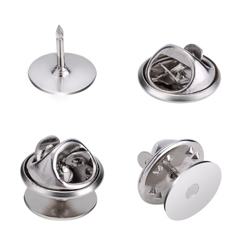 EBOOT 25 Pieces Tie Tacks Blank Pins with Clutch Back Pin Backs Replacement, Silver Butterfly Tie Tacks, Pin Keepers for Clothes Craft Jewelry Making - Image 1