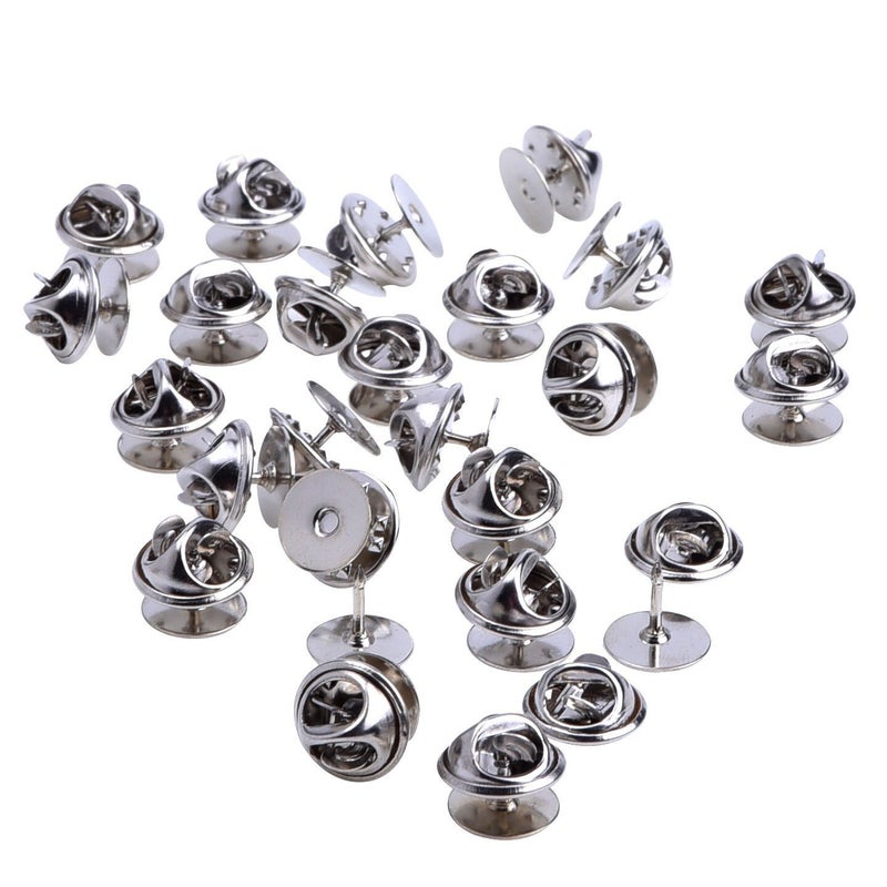EBOOT 25 Pieces Tie Tacks Blank Pins with Clutch Back Pin Backs Replacement, Silver Butterfly Tie Tacks, Pin Keepers for Clothes Craft Jewelry Making - Image 2