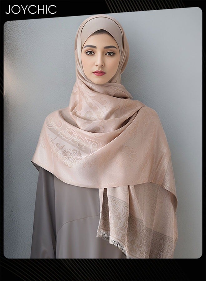 Joychic شال حرير شمسي عصري بلون صلب للنساء، وشاح رأس متعدد الاستخدامات - Image 1