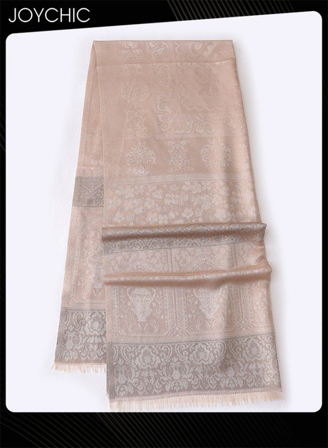 Joychic شال حرير شمسي عصري بلون صلب للنساء، وشاح رأس متعدد الاستخدامات - Image 3